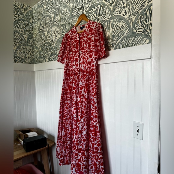 Ro's Garden Daphne Midi Dress Okari Red Floral Midi Dress in Women's Small - Picture 4 of 6